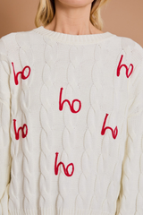 Ho Ho Ho Cable Knit Sweater