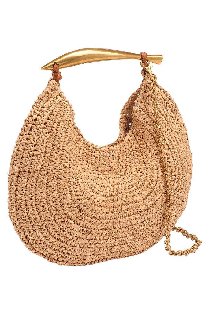 Brielle Crochet Crossbody Handbag in Natural