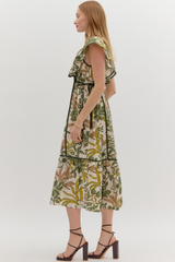 Cora Floral Panel Midi Dress