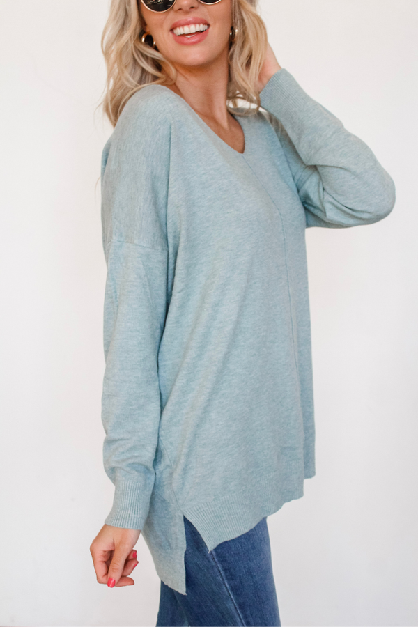 Dreamer Sweater In Heather Mint