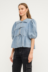 Claire Tie Front Denim Top