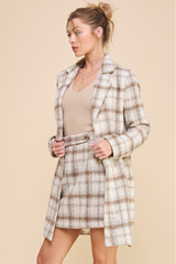 Allie Rose Plaid Trench Coat