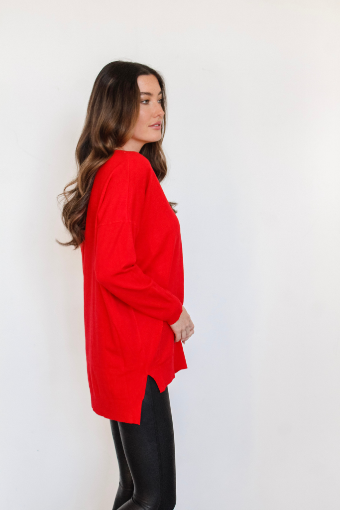 We're Dreaming Sweater in Lipstick