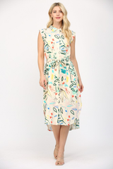 Rosalie Graffiti Print Midi Dress