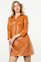 Pumpkin Season Pleather Mini Dress