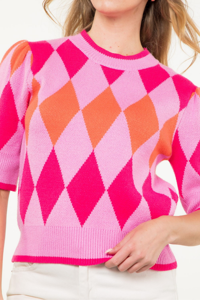 Electric Love Argyle Sweater