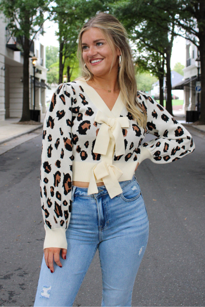 Savannah Cropped Leopard Sweater