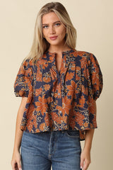 Taylor top in rust print