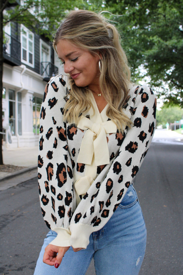 Savannah Cropped Leopard Sweater