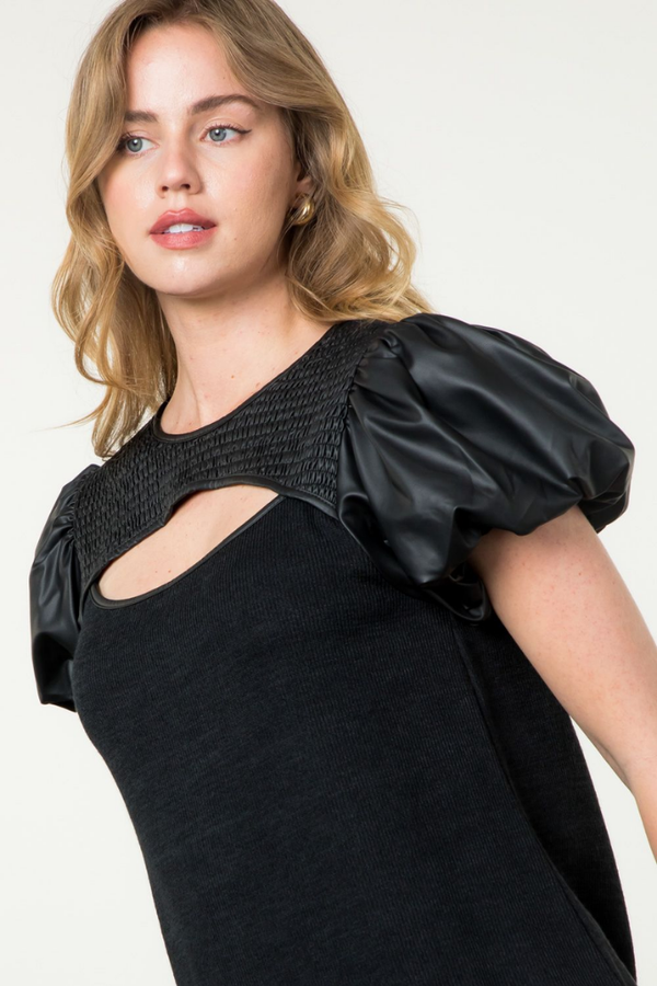 Adeline Cutout Puff Sleeve Top