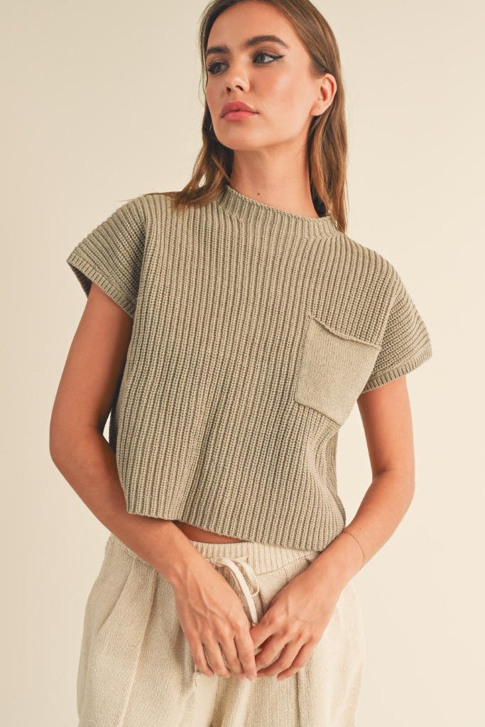 Ellie Sweater Tank in Olive