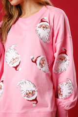 Glitter Santa Crew Neck Sweatshirt