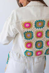 Blossom Crochet Denim Jacket