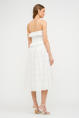 Ivy Eyelet Strapless Midi Dress