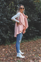 Perfect Shawl Vest in Blush