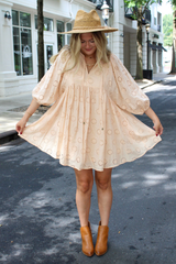 Poppy Eyelet Mini Dress