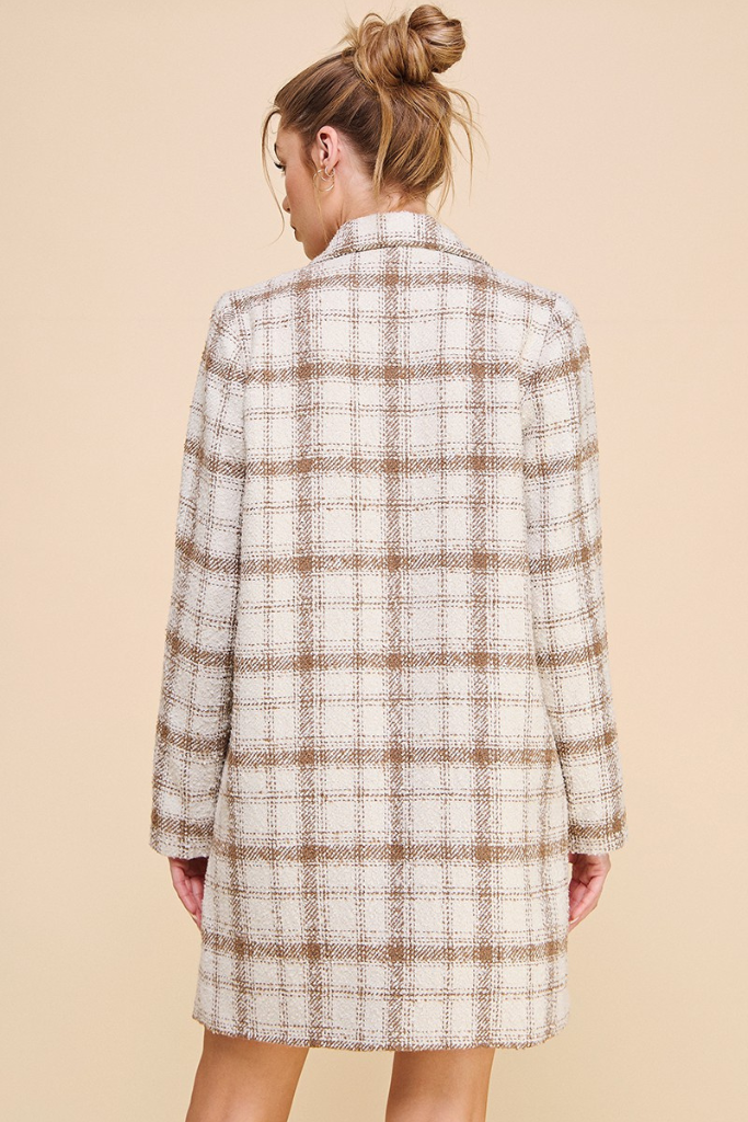 Allie Rose Plaid Trench Coat