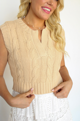 Oh My Darling Sweater Vest in Bone