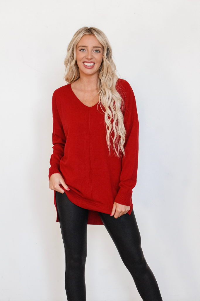 We're Dreaming Sweater in Red