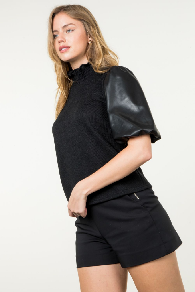 Harper Vegan Leather Top