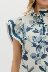 Loretta Floral Ruffle Sleeve Top