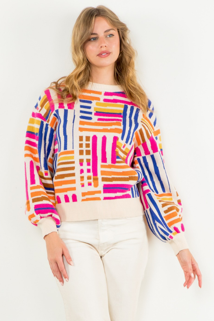 Life In Color Crew Neck Sweater