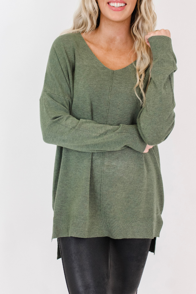 We're Dreaming Sweater in Heather Moss