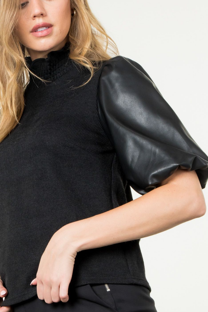 Harper Vegan Leather Top