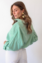 Primrose Button Up Top in Green