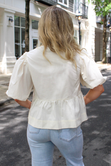 Emma Tie Front Top In Natural