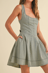 Gemma Corset Top Stripe Mini Dress