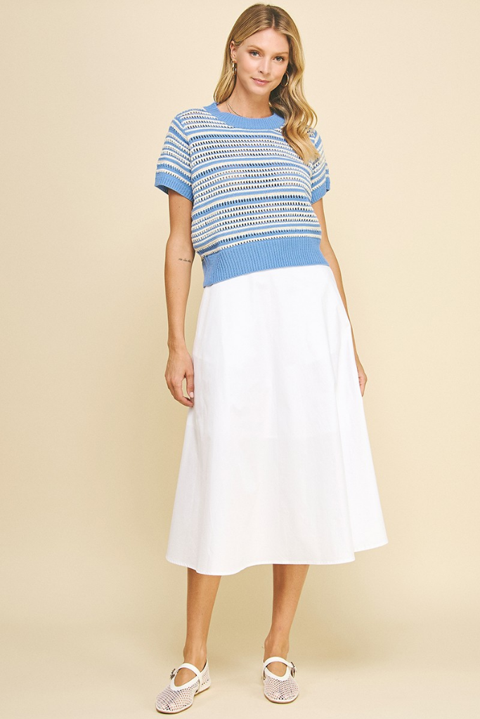 Emerson Stripe Short Sleeve Sweater