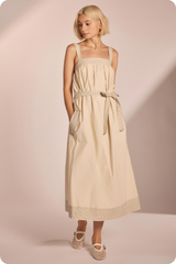 Joann Contrast Stitch Midi Dress