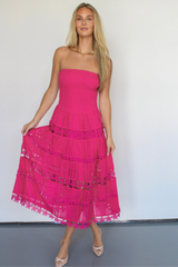 Safe Haven Midi Dress in Fuchsia