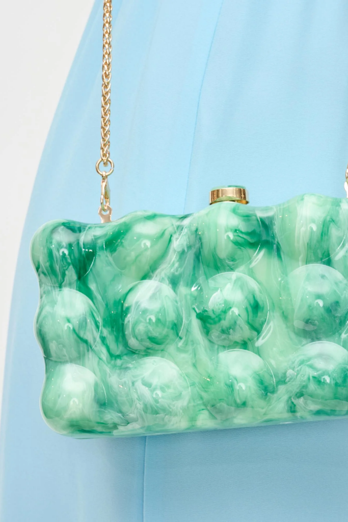 Waverly Acrylic Clutch in Green