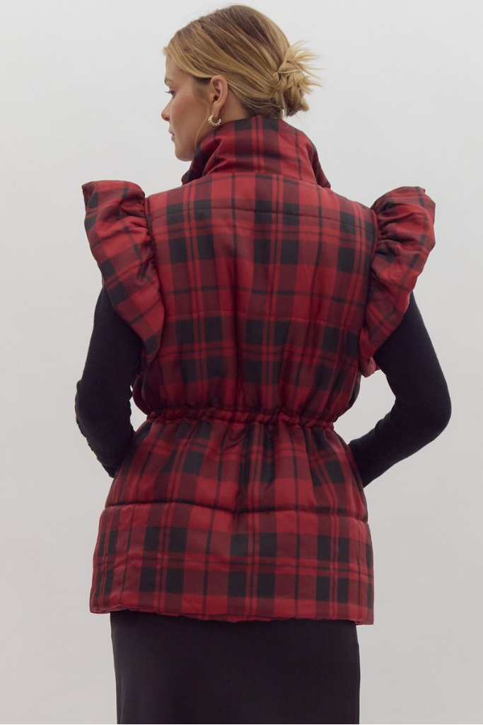 Holly Plaid Puffer Vest