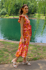 Burn For You Floral Midi Dress