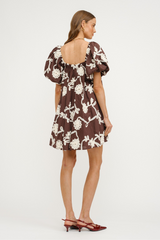 Short and Sweet Embroidered Mini Dress in Brown