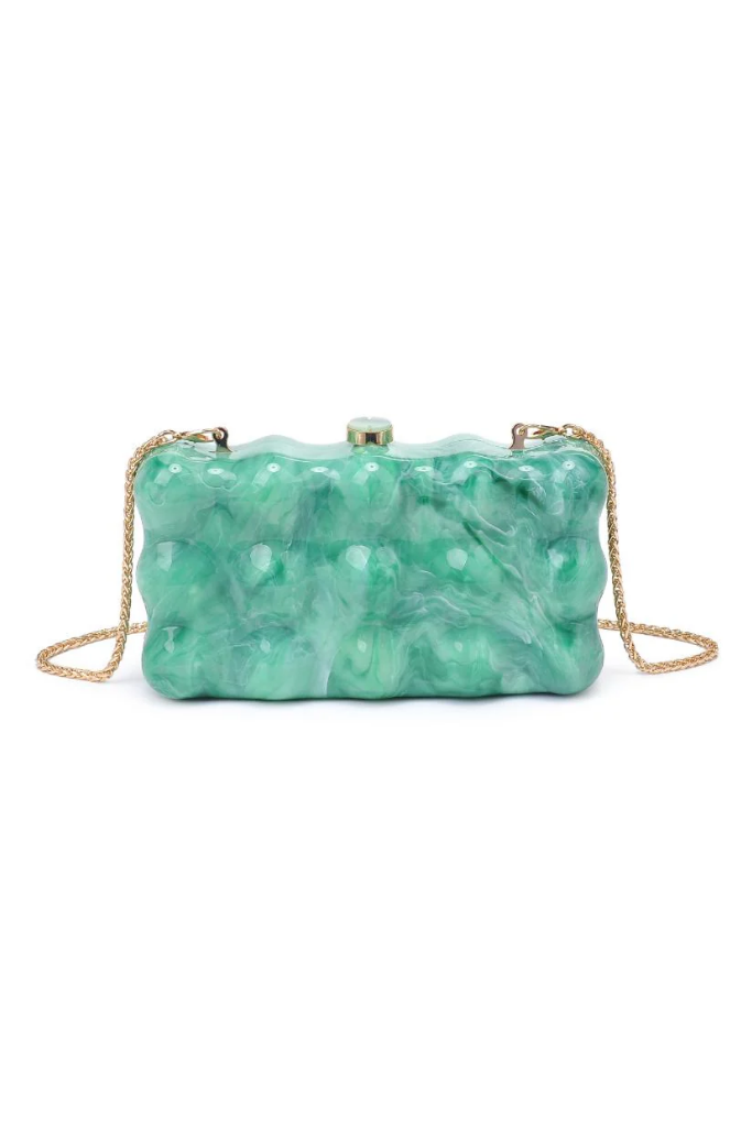 Waverly Acrylic Clutch in Green