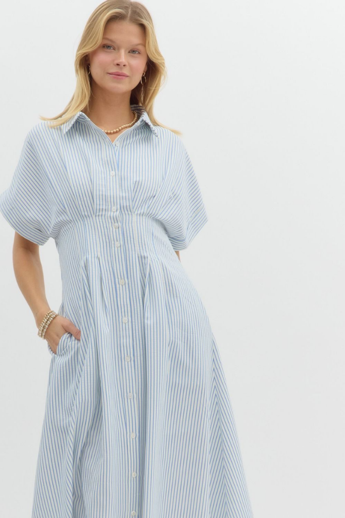 Lila Stripe Midi Dress