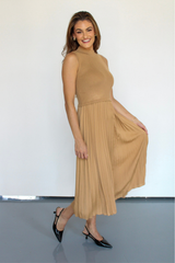 Early Riser Midi Dress In Tan