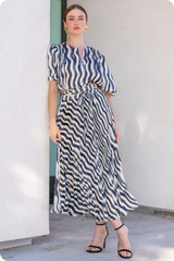 Noelle Wavy Print Maxi Skirt