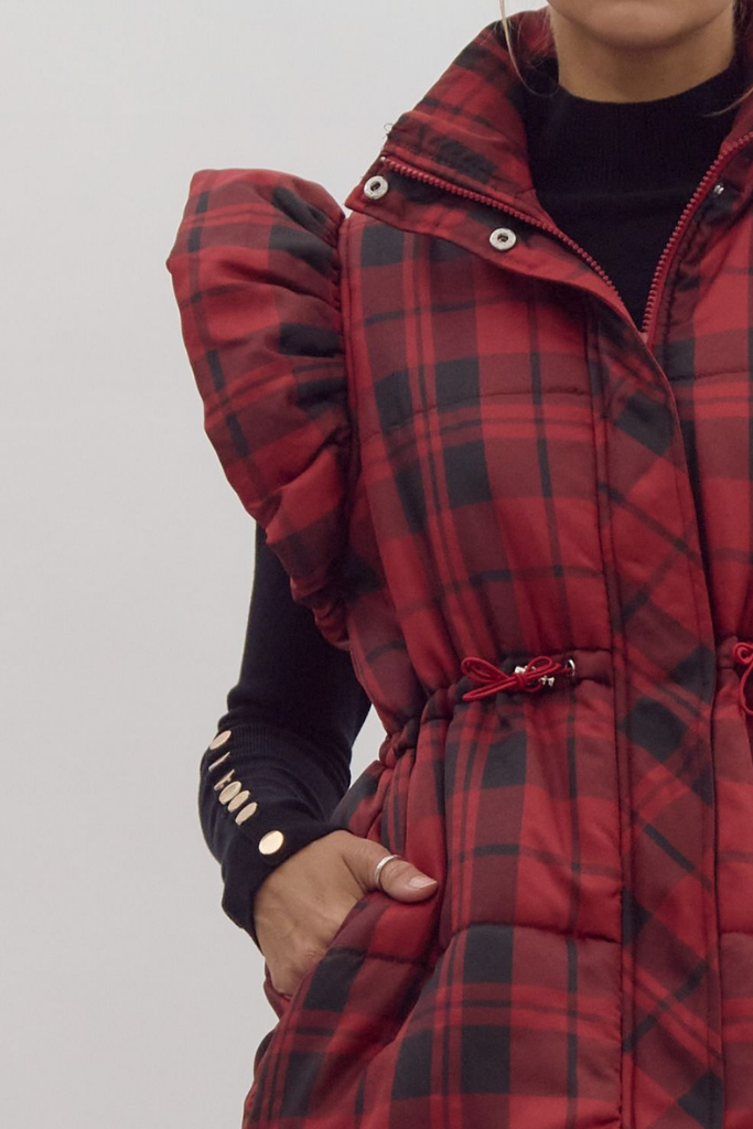 Holly Plaid Puffer Vest