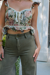 Sailor Wide Leg Jean In Faded Olive