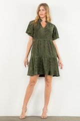 Aria Corduroy Puff Sleeve Dress