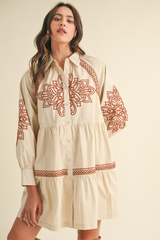 Going West Embroidered Mini Dress