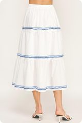Julie Stitch Stripe Midi Skirt