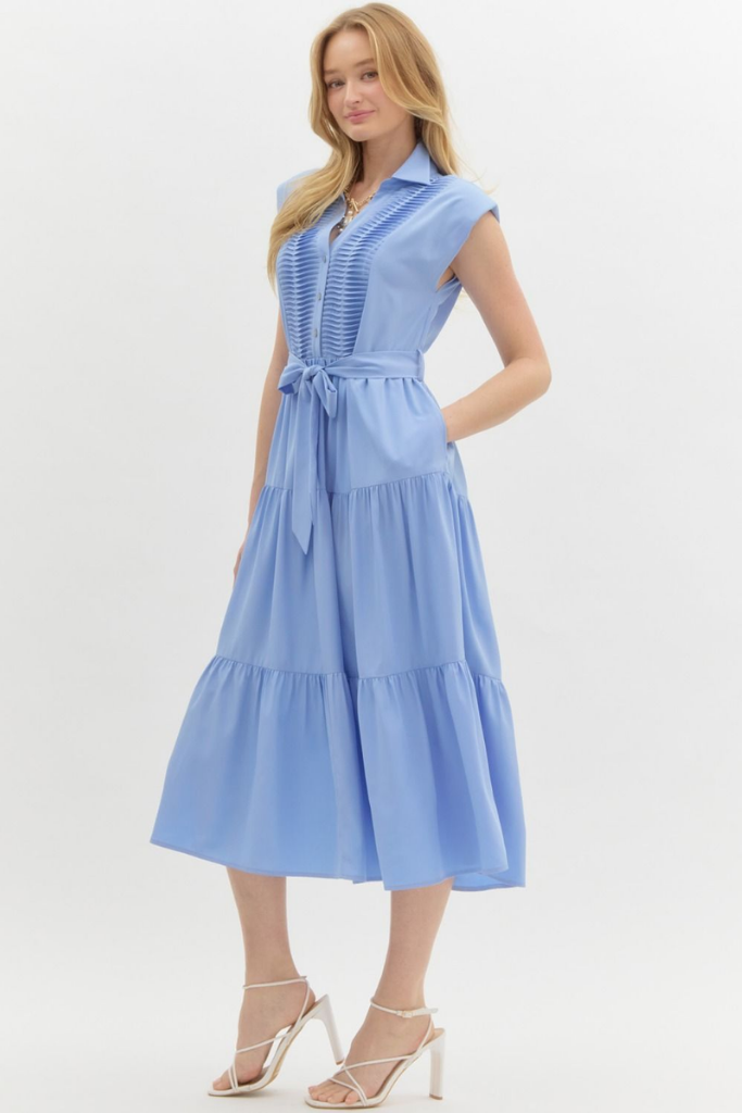 Suzanne Sleeveless Midi Dress in Chambray