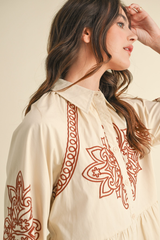 Going West Embroidered Mini Dress