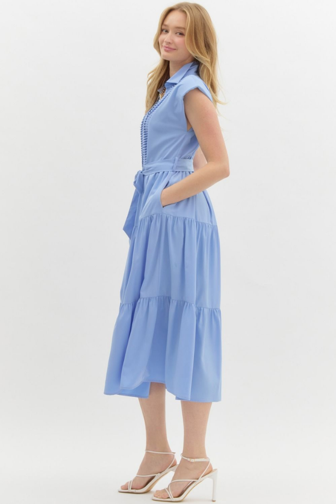 Suzanne Sleeveless Midi Dress in Chambray